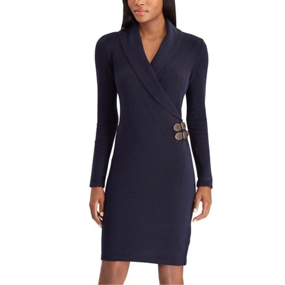 Lauren Shawl Collar Sweater Dress - Picture 1 of 4